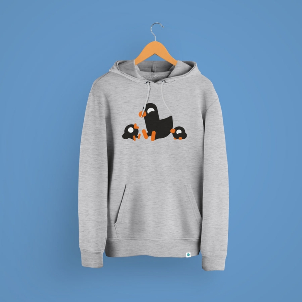 Kurzgesagt Duck Hoodie Light Gray Grey Unisex Sweatshirt Fleece Lined Read Below